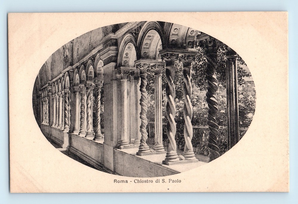 Cloister of St Paul - Chiostro di S. Paolo Roma Rome Italy Vintage Postcard B8