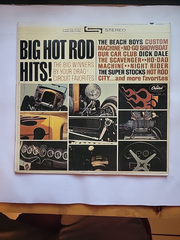 Big Hot Rod Hits! Beach Boys Dick Dale + More Beautiful Cover + Record LP ST2024