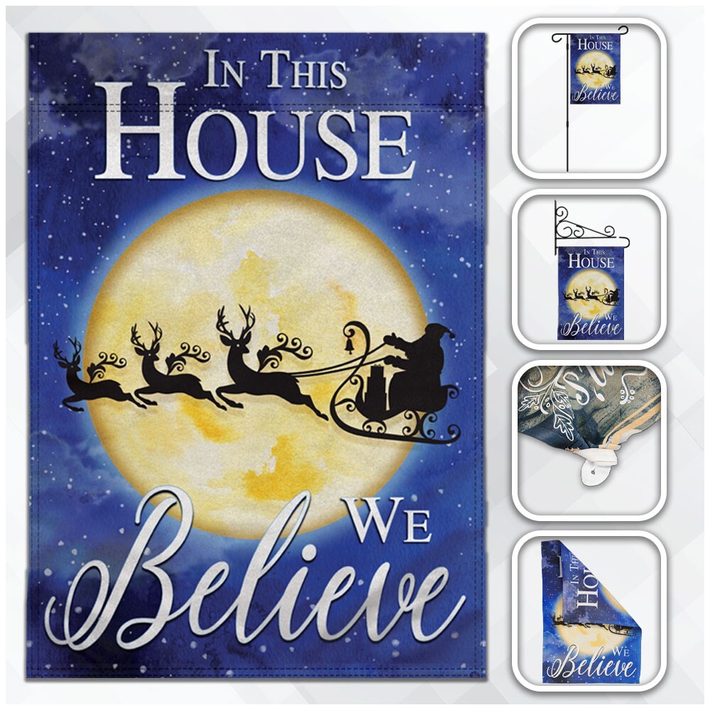 We Believe (Santa) Garden Flag – 12x18in Yard Decor for the Holidays