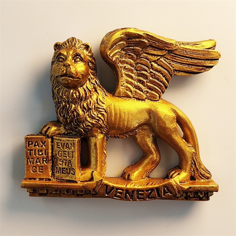 Italy flying lion statue in Venice Tourist Souvenir 3D Resin Fridge Magnet Craft