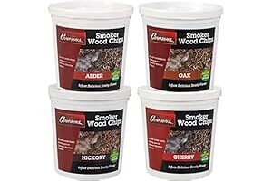 Astillas de madera para barbacoa extrafinas Camerons totalmente naturales, paquete de 4 - aliso, cerezo, roble, hic