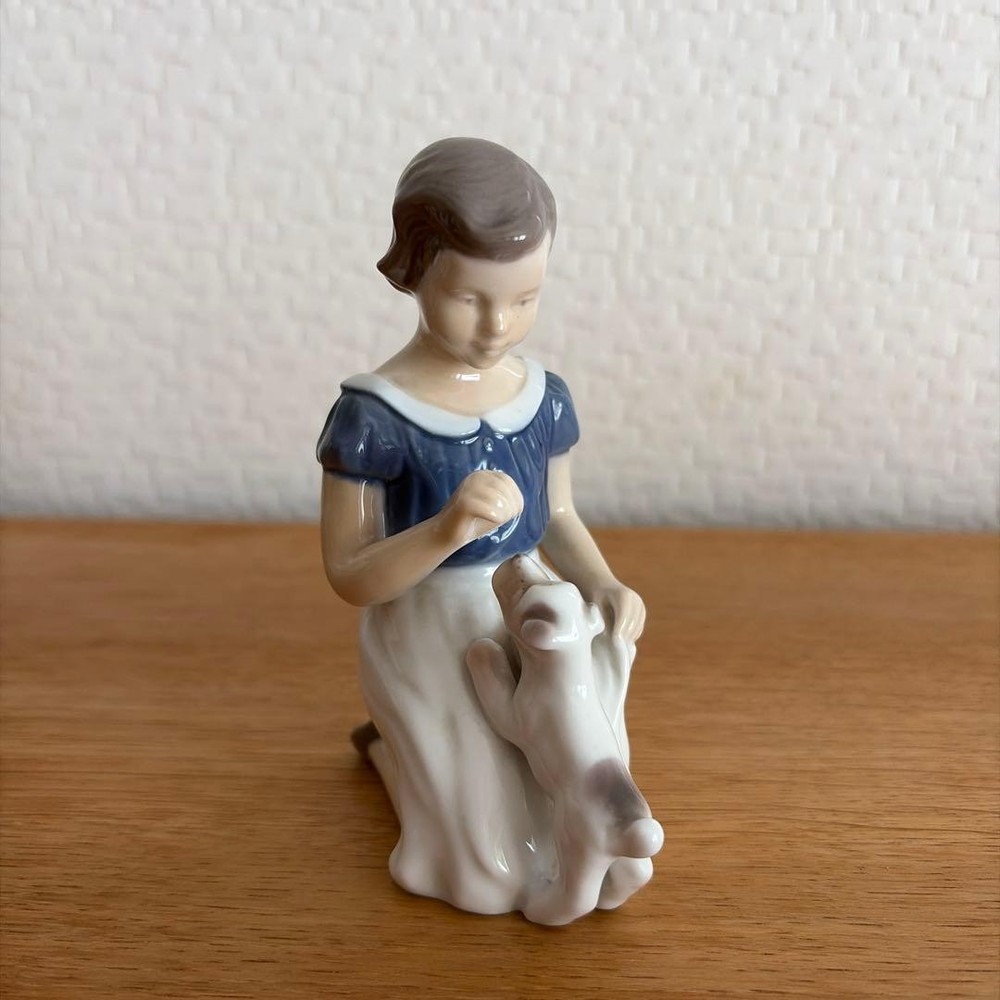 Royal Copenhagen Bing & Grøndahl Girl with Puppy Figurine