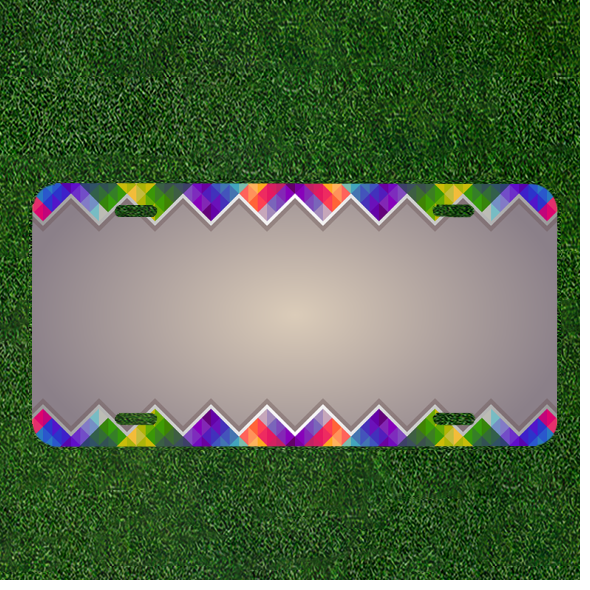 Custom Personalized Car License Plate with Colorful Border Background  