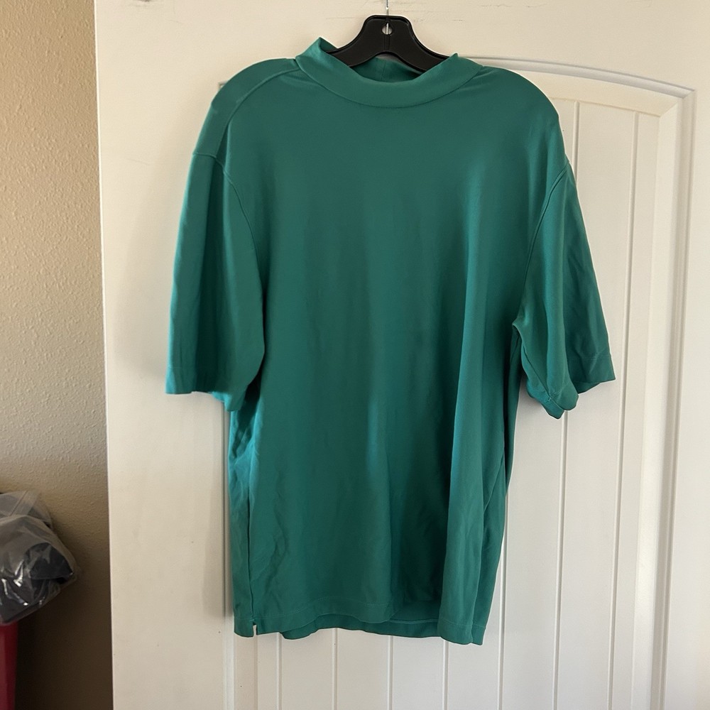 Nike Shirt Mens Large  Dri Fit Short Sleeve Golf Mock Neck