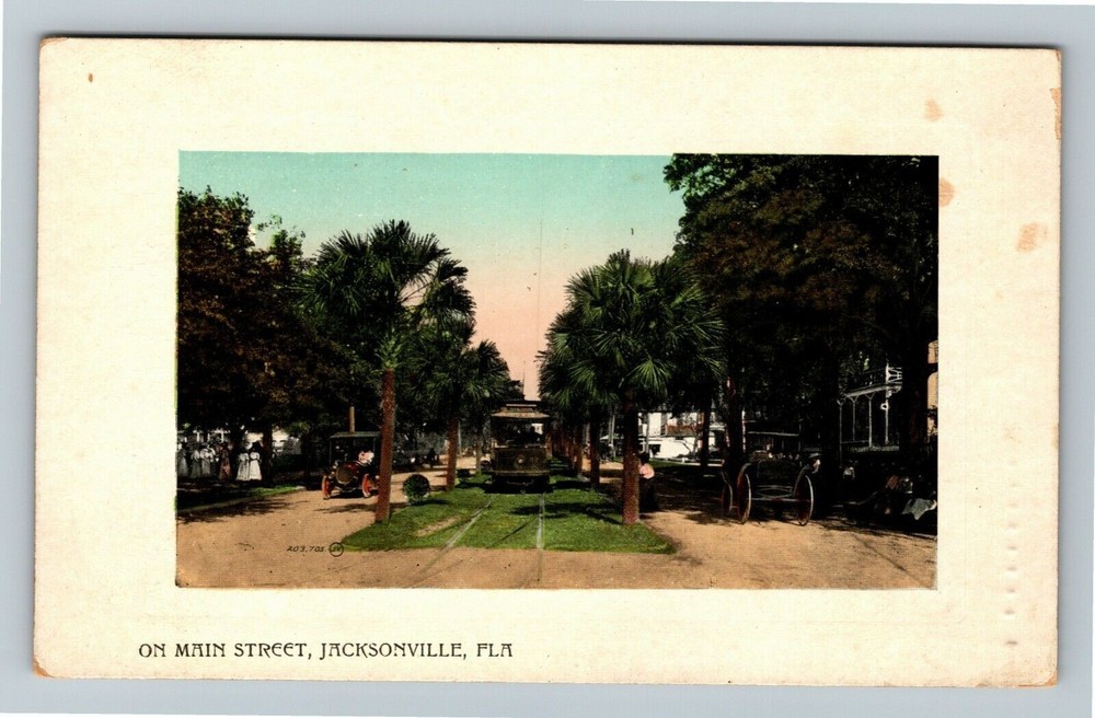 Jacksonville FL-Florida, On Main Street Vintage Souvenir Postcard