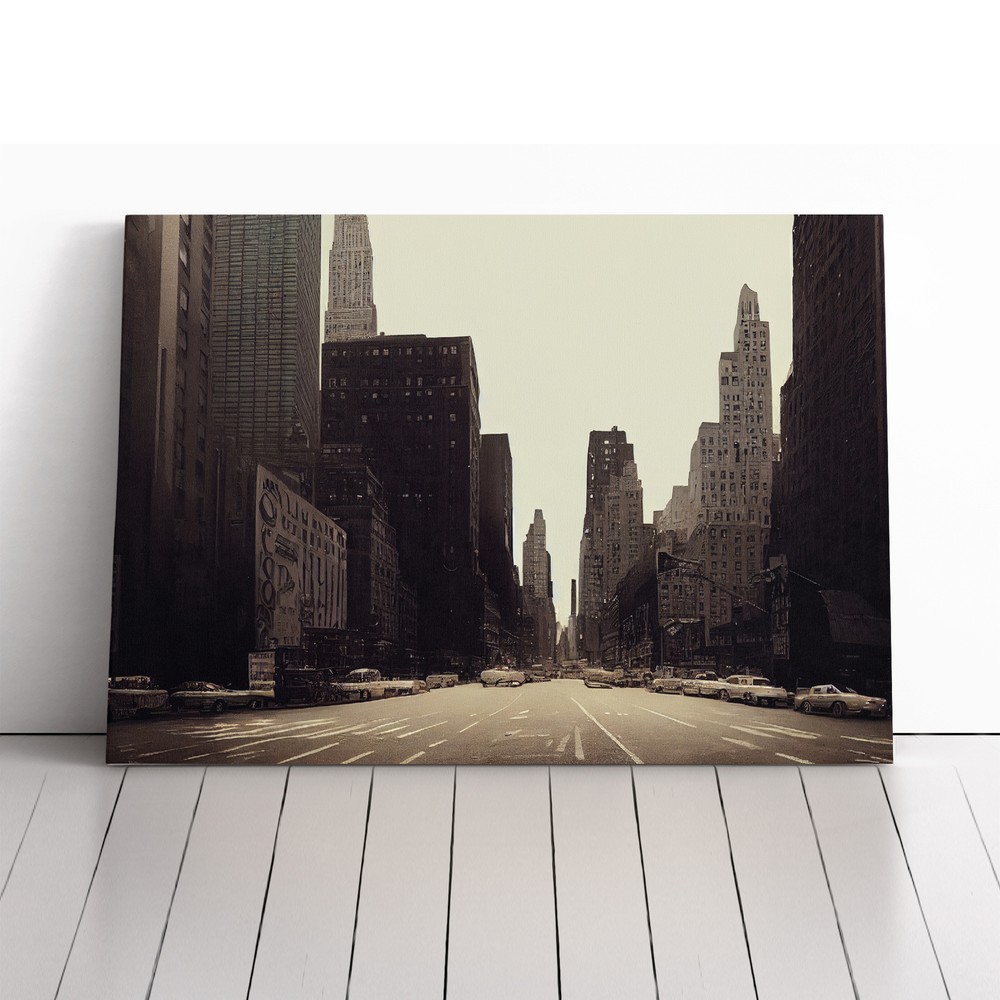 Vintage New York Skyline Vol.1 Canvas Wall Art Print Framed Picture Home Decor