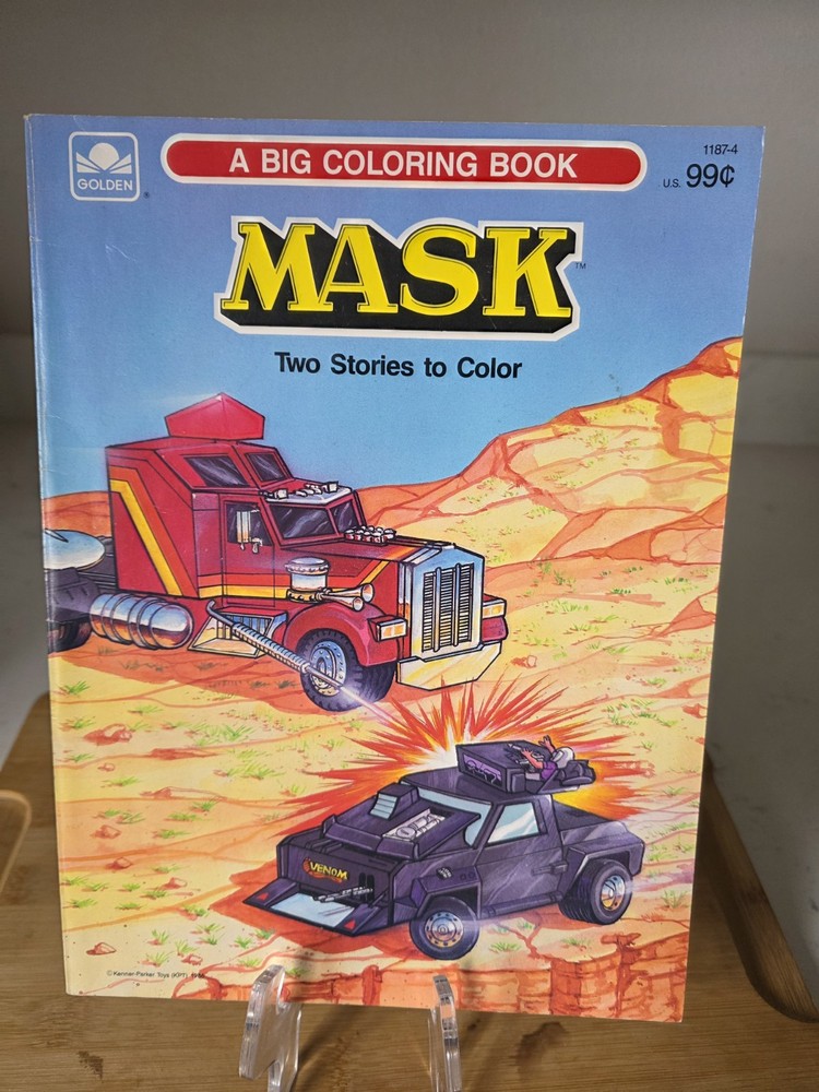 Vintage 1986 MASK Golden Coloring Book Golden Kenner Parker Toys Retro 80's