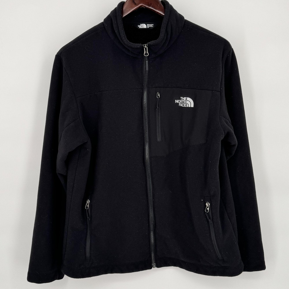 The North Face Fleece Jacket Mens Large Black Full Zip Sherpa Lined Outdoor