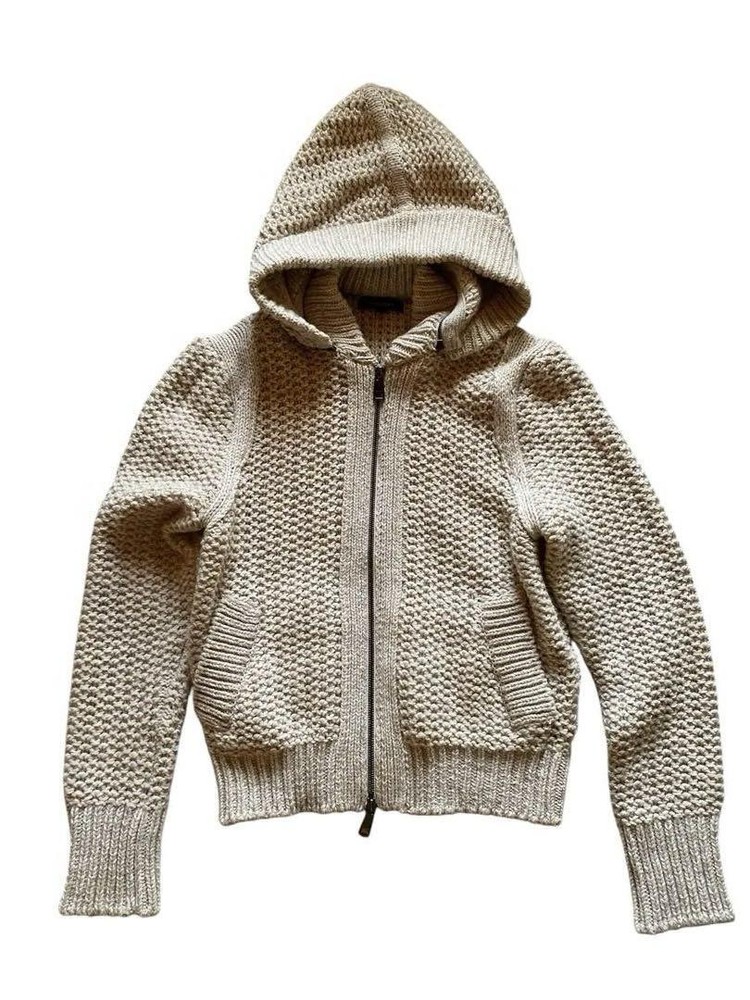 Burberry London Knit Jacket Cardigan Blouson Hooded Used Excellent Condition