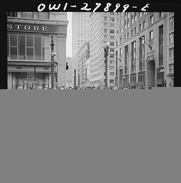Photo:Houston Texas 1900s Downtown Street Crossing Green Light Pedestrians