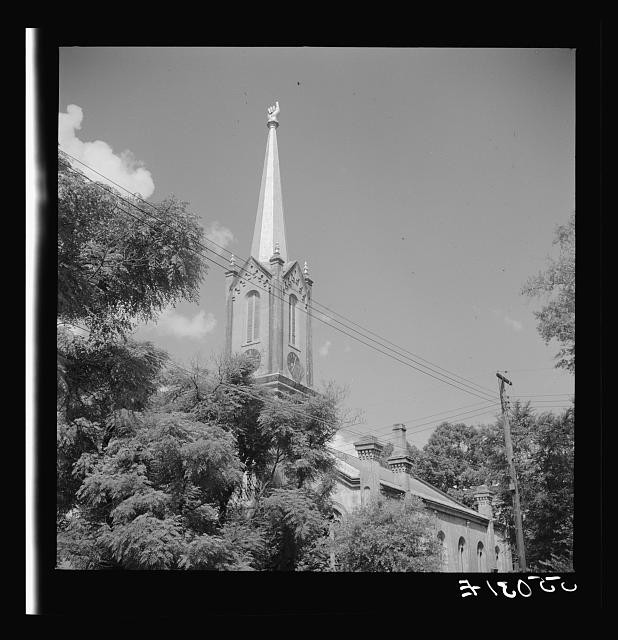 Photo:Port Gibson Mississippi 1940 Church Steeple Trees skyline