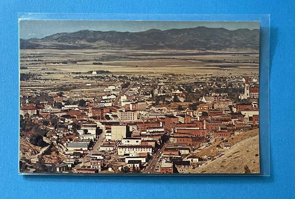 Helena MT Montana Aerial Of Town Vintage Postcard Birds Eye View UNUSED