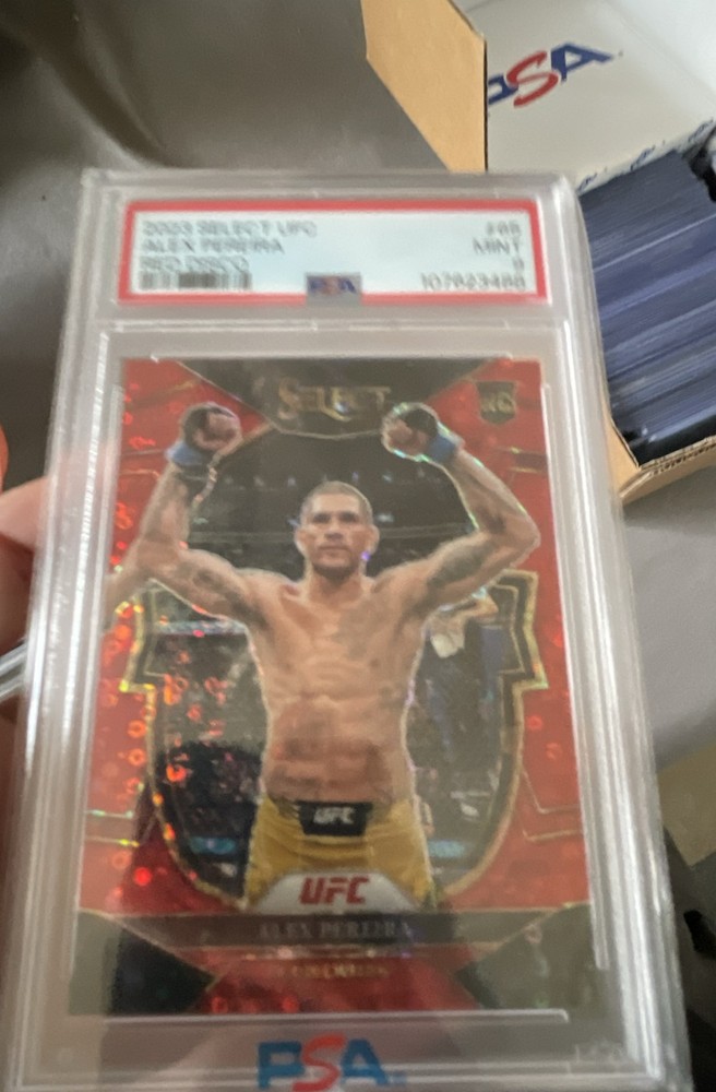 2023 Panini Select UFC - Concourse Alex Pereira Red Prizm /99 Rookie PSA 9