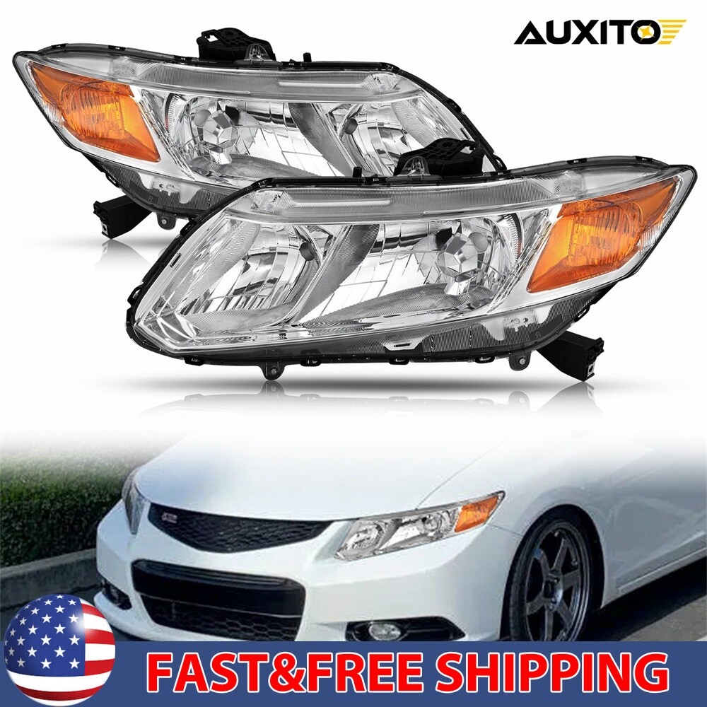 2012-2015 Honda Civic 4-Door Sedan Chrome Headlights Assembly