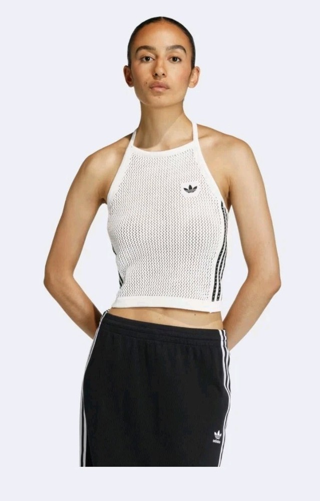 Adidas KNITTED CROCHET TOP L Large New Nwt