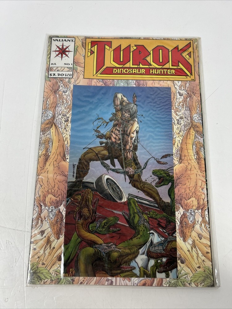 TUROK DINOSAUR HUNTER #1 GOLD FOIL VARIANT Valiant Comics July 1993 Rare