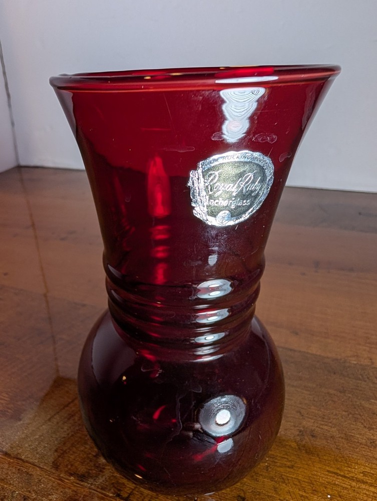 ROYAL RUBY ANCHORGLASS Glass vase - Anchor-Hocking - Vintage
