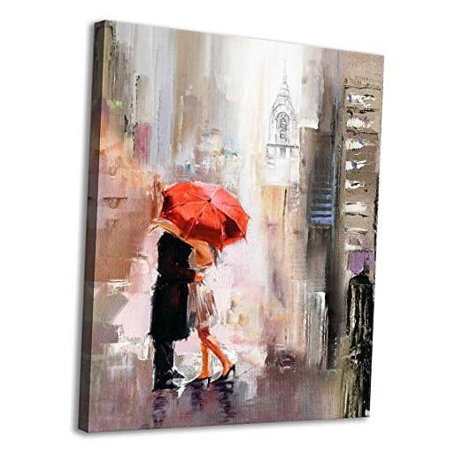 Canvas Wall Art Modern New York Cityscape Large Romantic Canvas 30x40inx1 Red