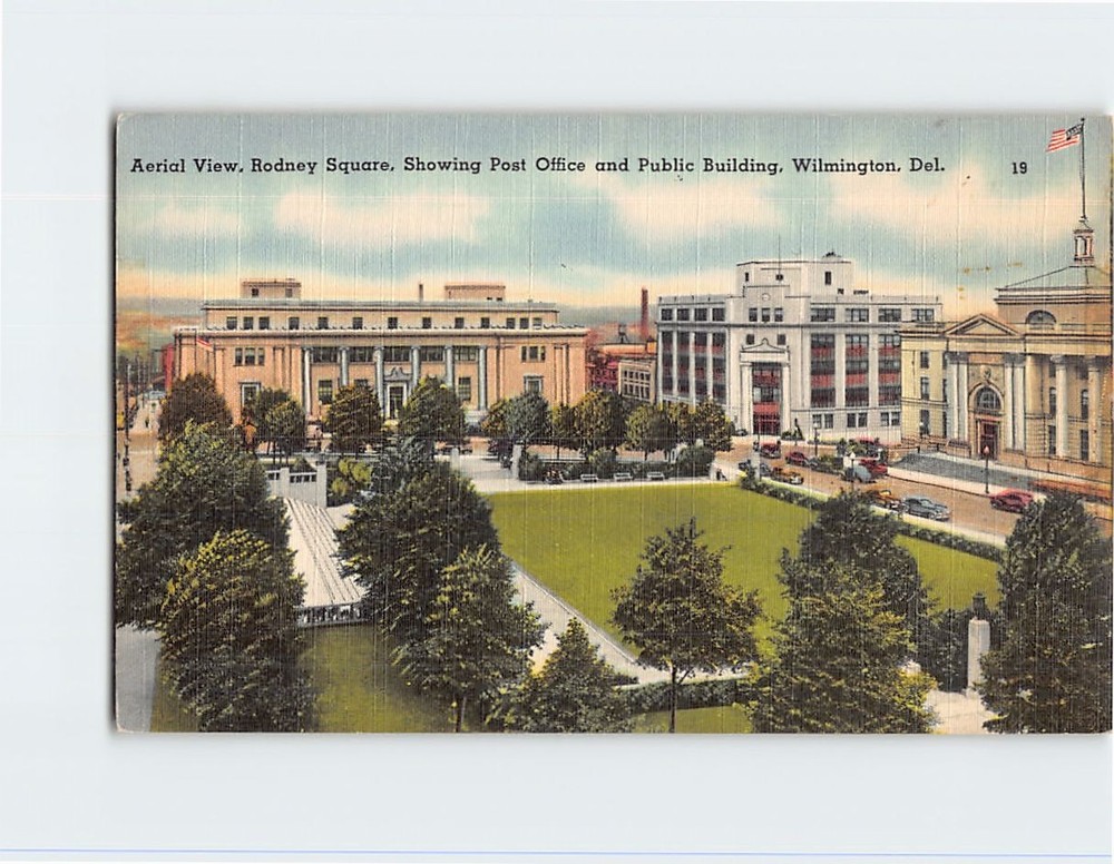 Postcard Aerial View Rodney Square Wilmington Delaware USA