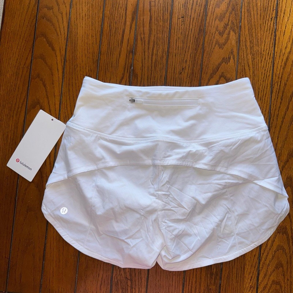 Lululemon Speed Up Short High Rise 4” Lined, White Size 4 NWT