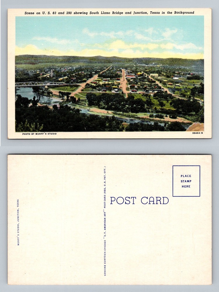 Junction, TX-Texas, South Llano Bridge U.S. 83 & 290 Scenic Vintage Postcard