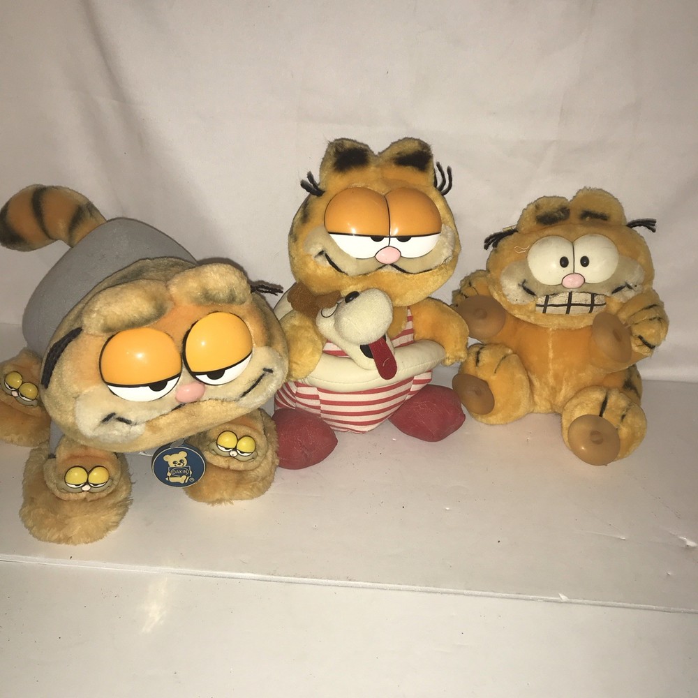 Vintage Garfield  Plush Lot Of 3 Pre Owned Condition 1978 & Up Fair Condition