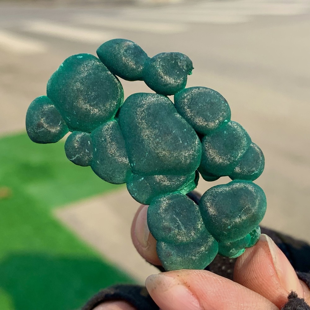 33G Natural velvet Malachite stone cat eye cluster rough mineral sample