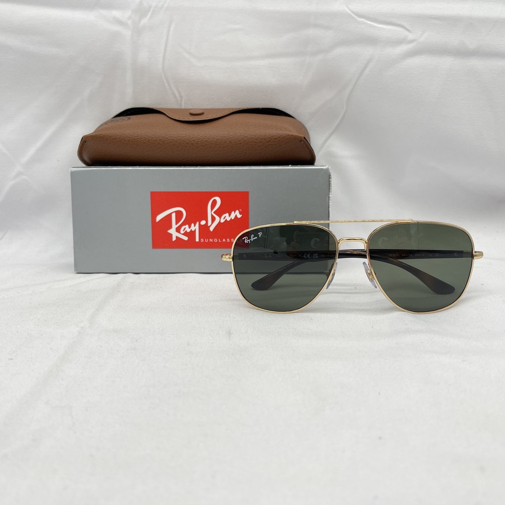 Ray Ban Unisex Square Polarized Gradient Aviator Sunglasses RB3683 Gold/Havana