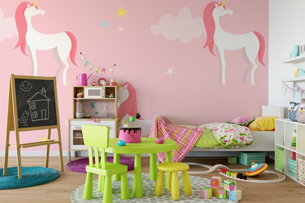 3D Unicorn Clouds Stars Pattern Wall Murals Wallpaper Murals Wall Sticker