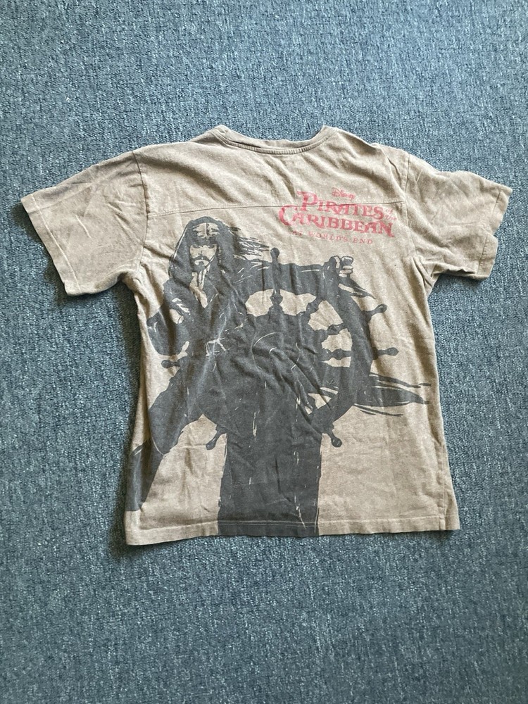 Disney Store Shirt Mens Large Brown Pirates Caribbean At Worlds End Graphic Tee