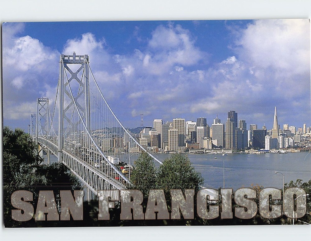 Postcard San Francisco-Oakland Bay Bridge California USA