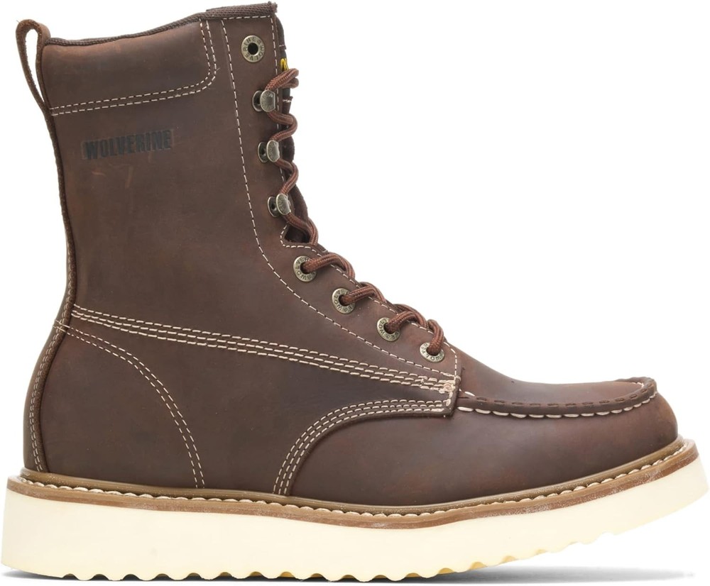 Wolverine Mens Loader 8 Inch Steel Toe Wedge Work Boot Brown Size 11
