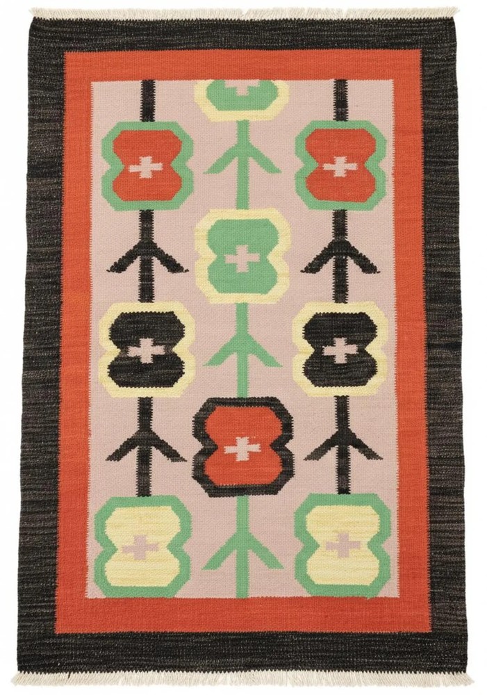Handwoven Wool Kilim Dhurrie Rug Color Multicolor Design Handmade Carpet Rug
