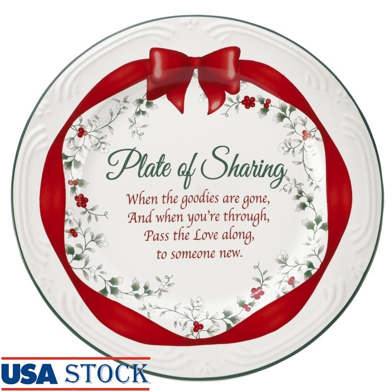 Winterberry Sharing Plate Stoneware Holiday Decor Gift Dishwasher Safe 12 Inch