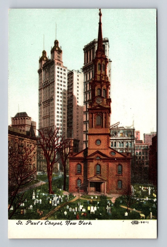 New York City NY, St Paul's Chapel, Religion, Antique, Vintage Postcard