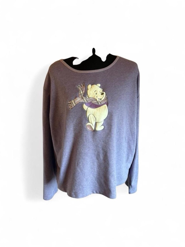 Vintage Disney Store Purple Winnie The Pooh Women’s Cozy Sweatshirt, Size XL