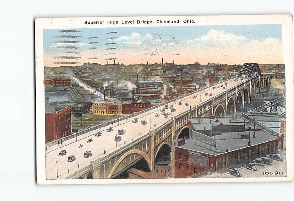Postcard Superior High Level Bridge Cleveland Ohio USA