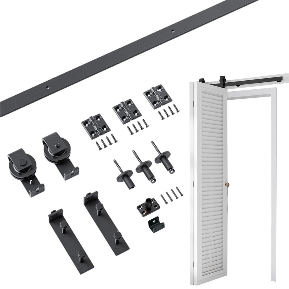 24in Sliding Barn Door Hardware Kit Modern Closet Hang Style Track Rail