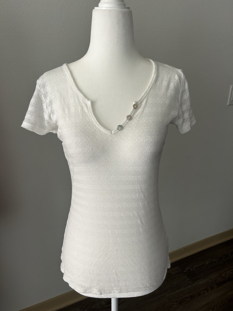 VTG Striped White Argyle Mesh Button Top Coquette Twee Preppy Y2K Soft Girl