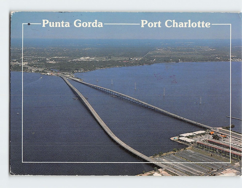 Postcard Aerial View Punta Gorda Port Charlotte Florida USA