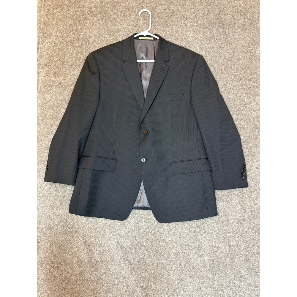 JOE Joseph Abboud Mens Dark Gray Pinstripe Wool Suit Jacket Blazer 42S