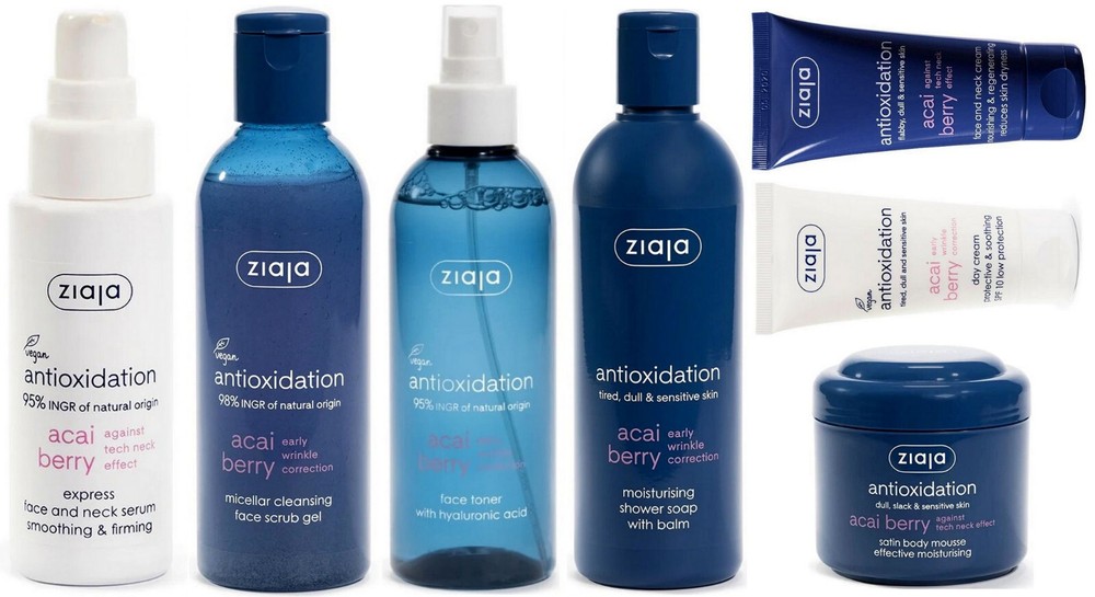 ZIAJA ACAI BERRY Cosmetic for Sensitive, Tired, Dull Skin / 8 Products to Choice-image