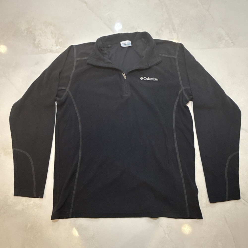 Columbia Womens Fleece Quarter Zip Pullover Small Black Soft Warm Outdoor