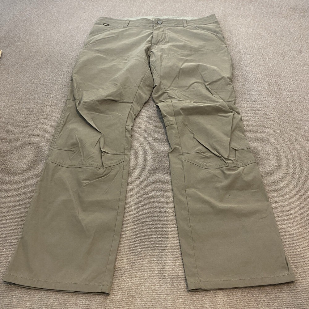 Kuhl Vintage Patina Dye Stretch Nylon Hiking Pants for Men 38x32 Brown Packable