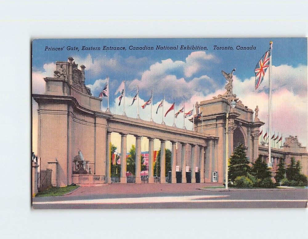 Postcard Princes' Gate Eastern Entrance Canadian National Exhibition Toronto