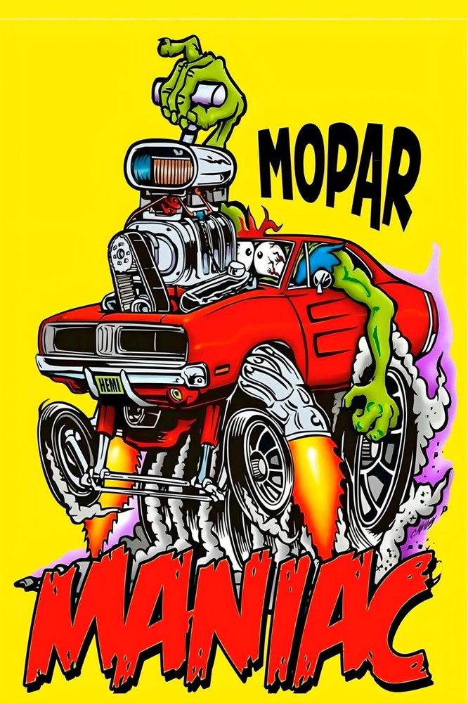Mopar Maniac Dodge Challenger  | POSTER 24 X 36 INCH | Vintage Classic Car