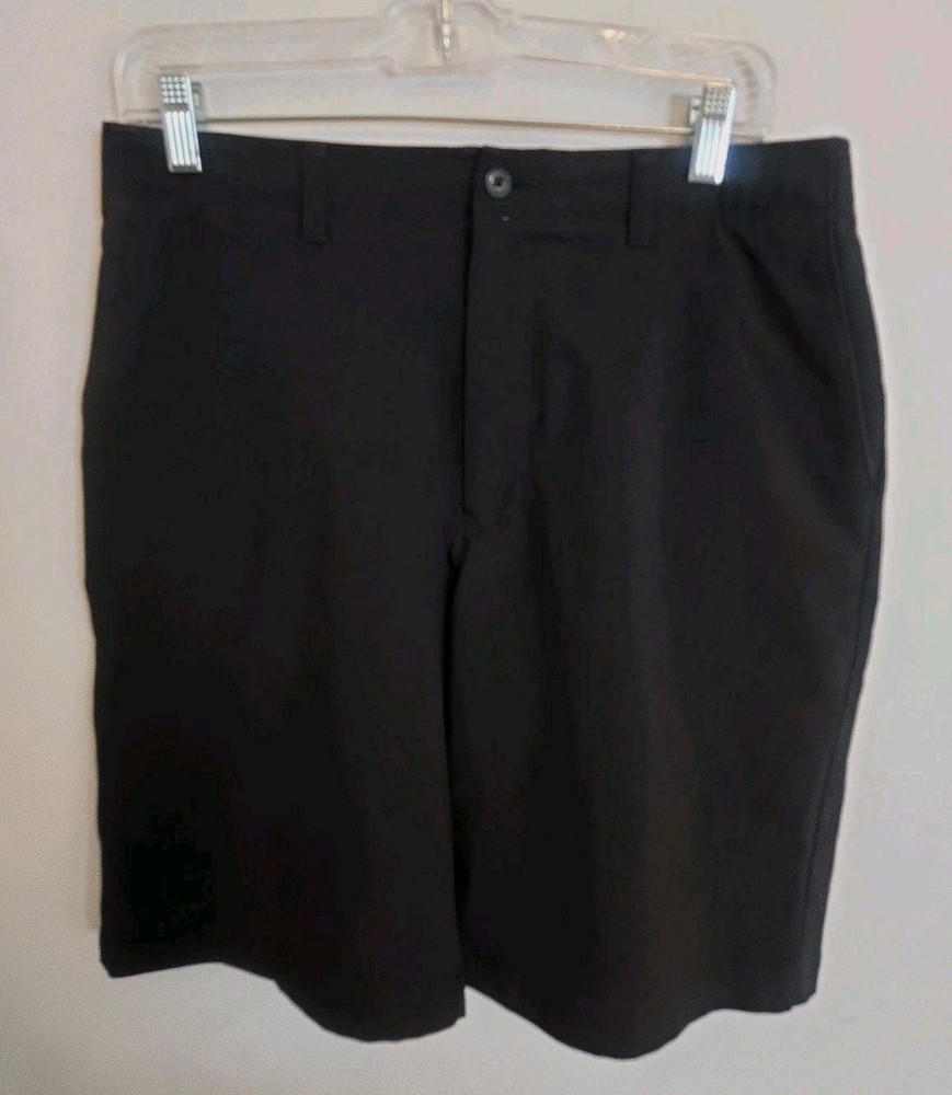 PGA Tour Golf Shorts Men’s Size 32 Black Performance Flat Front Stretch...