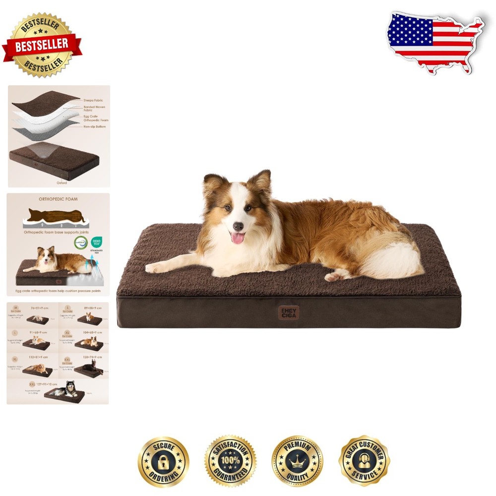 Orthopedic XL Dog Bed for Large Breeds with Removable Washable Cover