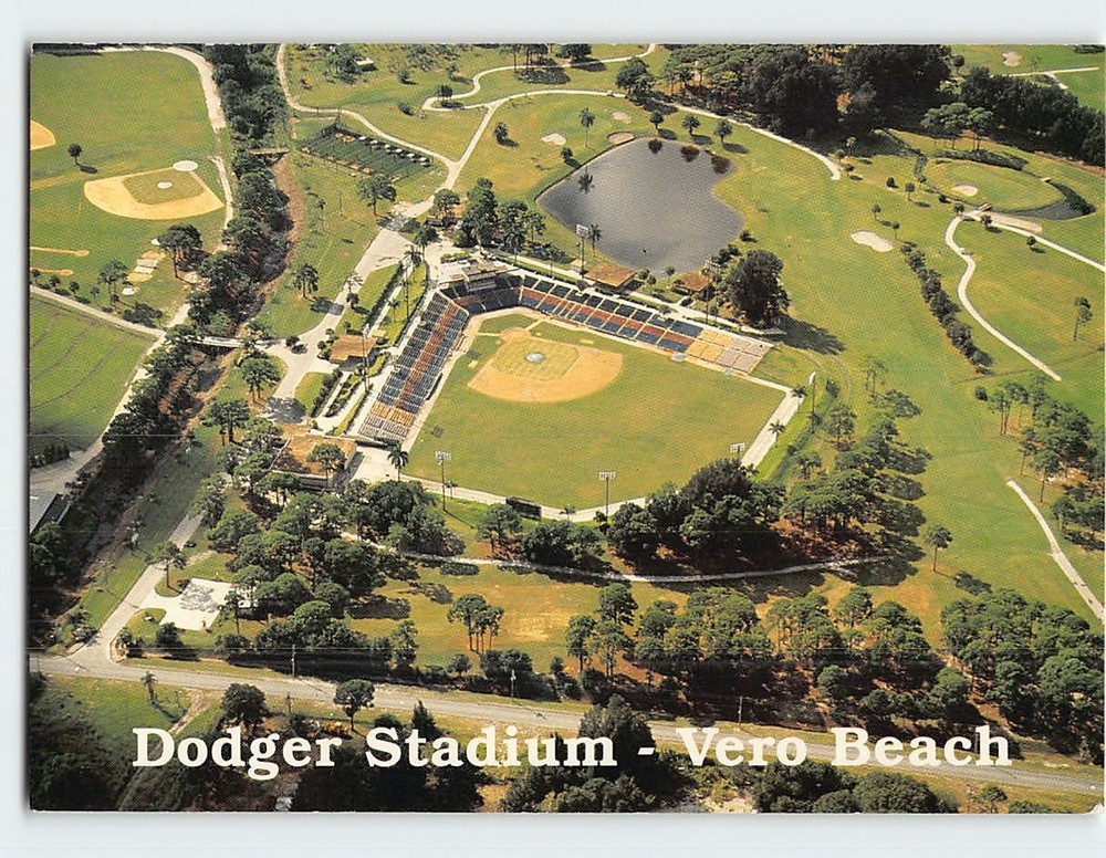 Postcard Aerial View Dodger Stadium Vero Beach Florida USA