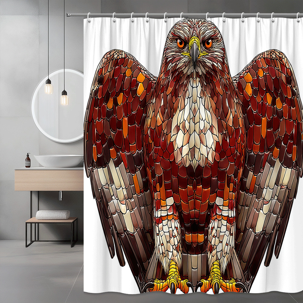 Hawk Bird Shower Curtain Printed Wildlife Artwork